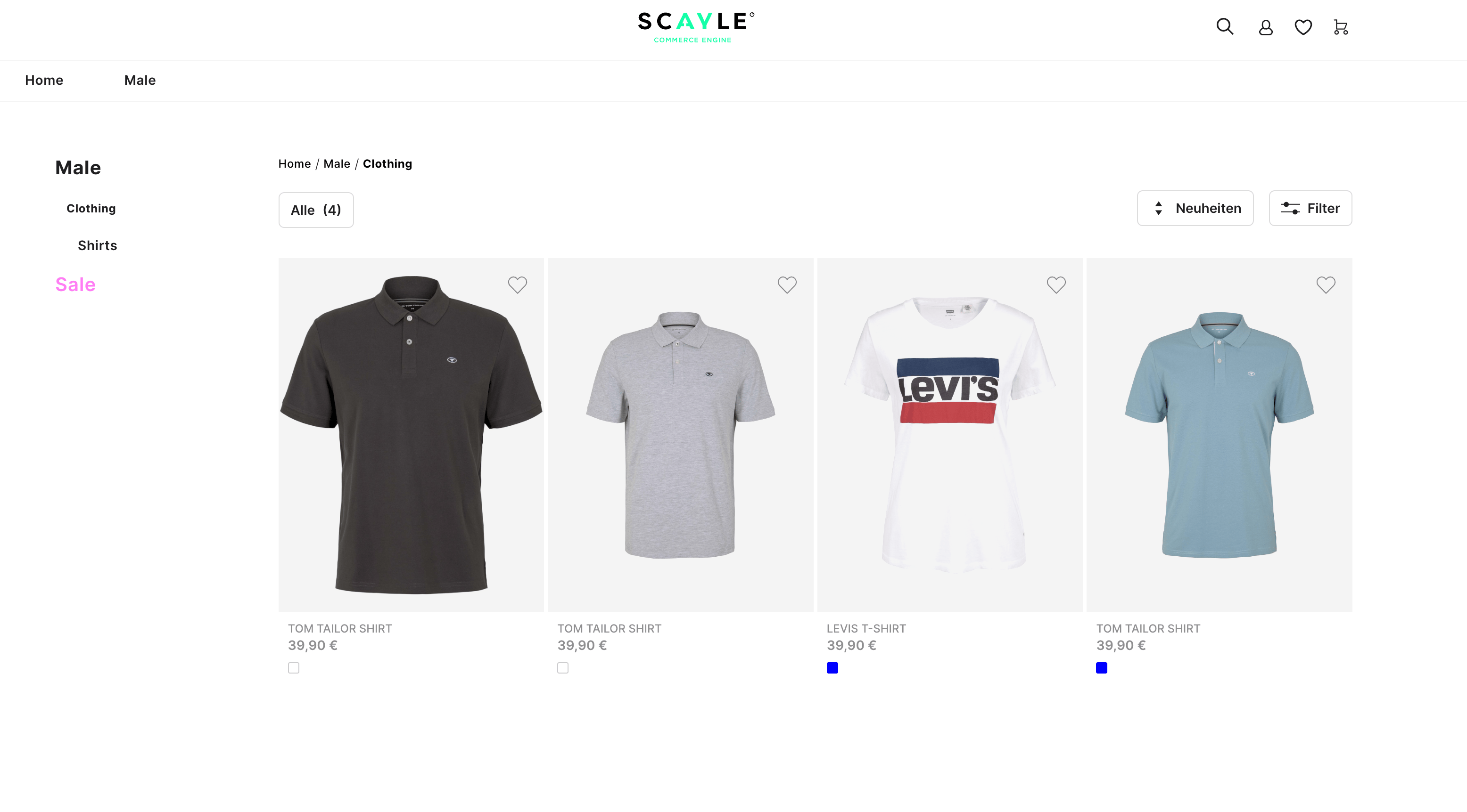 Scayle demo storefront interface